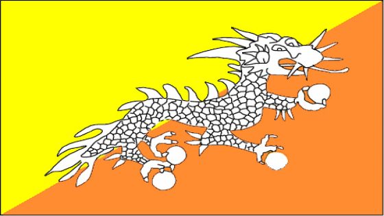 ما معنى ألوان علم بوتان؟