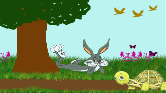 قصة الأرنب والسلحفاة الحكيمة